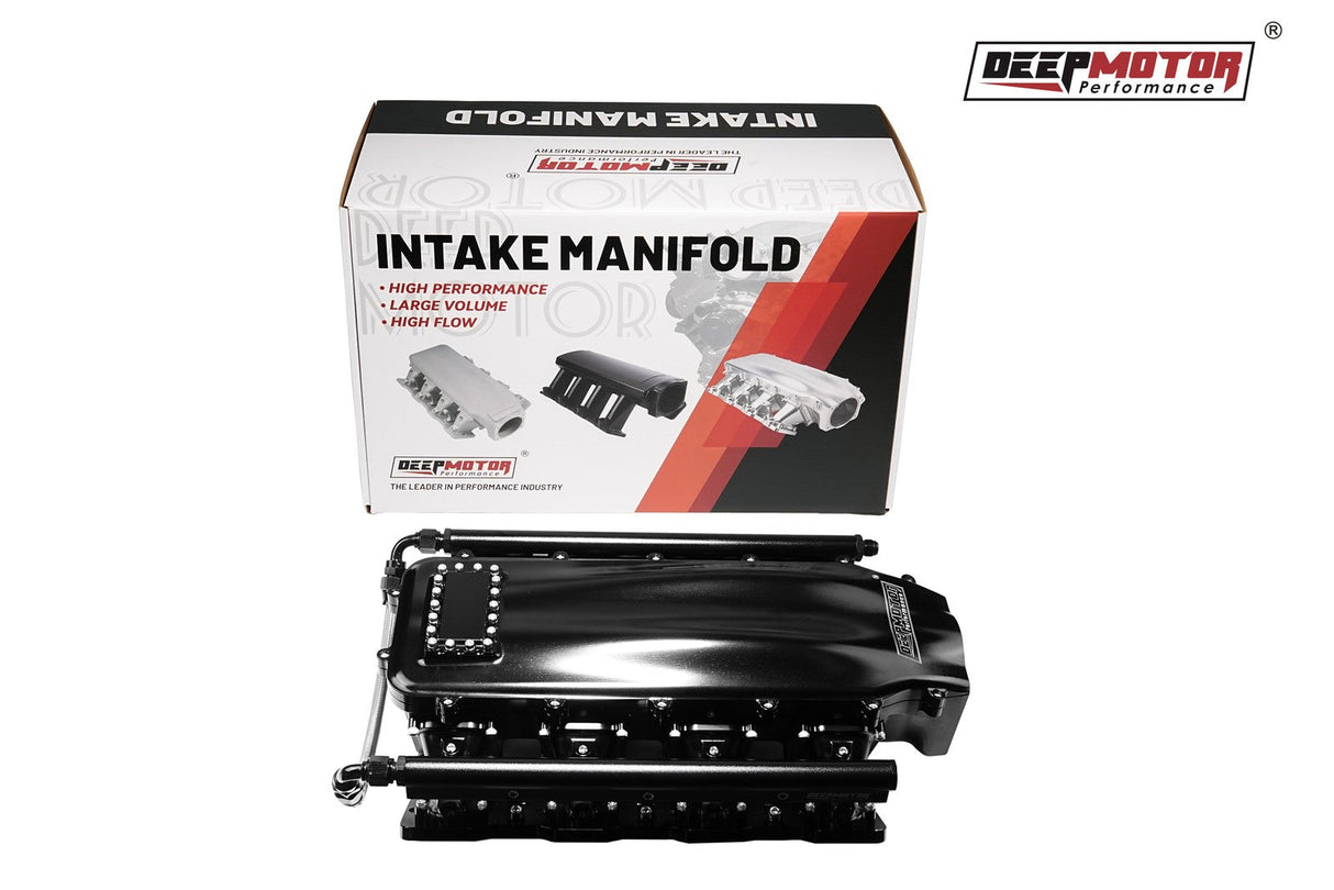 Billet 102mm Intake Manifold Set with Burst Panel Flange for LS1 LS2 LS6 Black