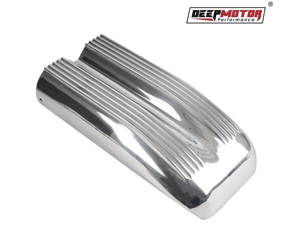 Aluminum Finned Shotgun Intake Air Hood Scoop Single & Dual Carbs Setup Polished