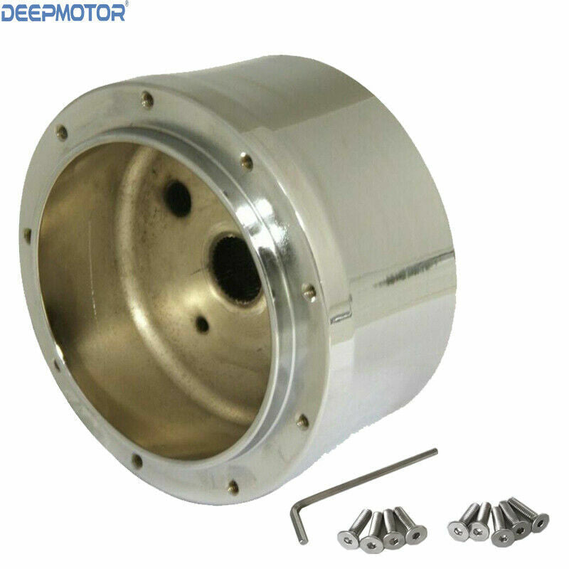 9 Bolt Hole Steering Wheel Hub Adapter Mount Chrome Aftermarket for Chevy GM