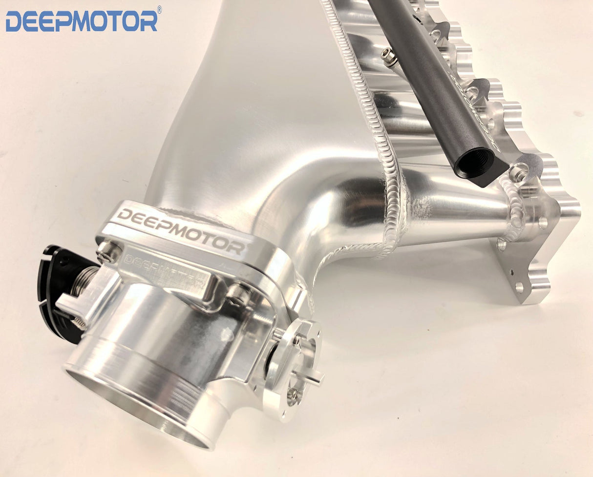 RB25 RB25DET Billet Intake Manifold Fuel Rail 90mm Throttle Body + Control Cable