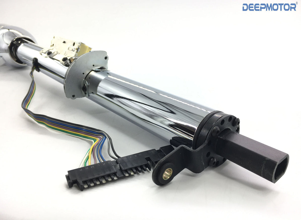 32" inch Auto Column Shift Tilt Steering Column with Key & Wheel Adapter Chrome
