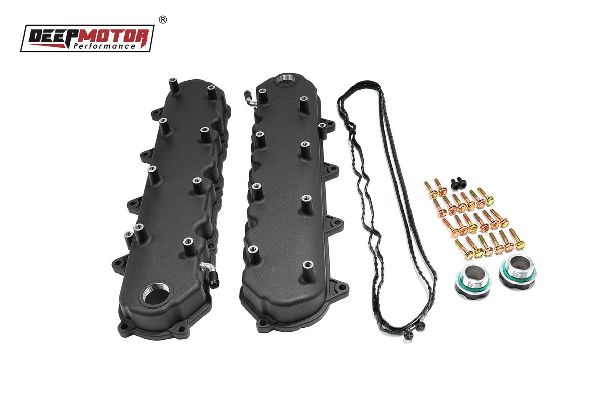 Cast Aluminum Valve Covers w/ Coil Mounts for GM LT GEN V 5.3 6.2 LT1 LT4 Black