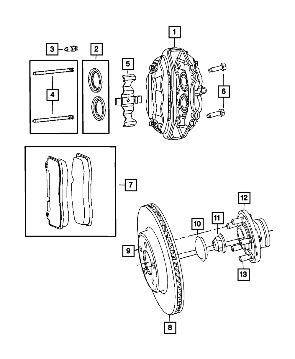 MOPAR 68248384AD Dodge Challenger/Charger SRT OE Front Brake Pads 6-Piston Calipers