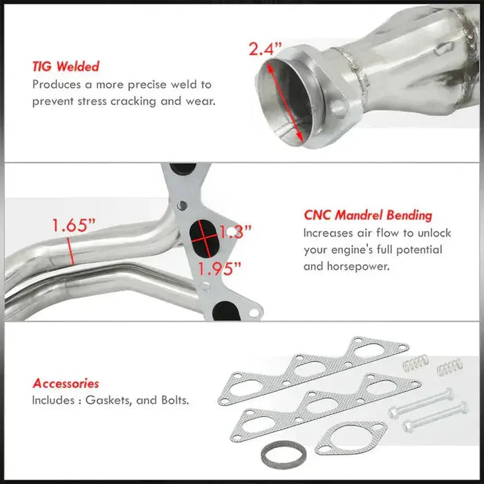 91-99 Mitsubishi 3000GT/Dodge Stealth 3.0L 6G72 Long Tube Header with Catless Y-Pipe