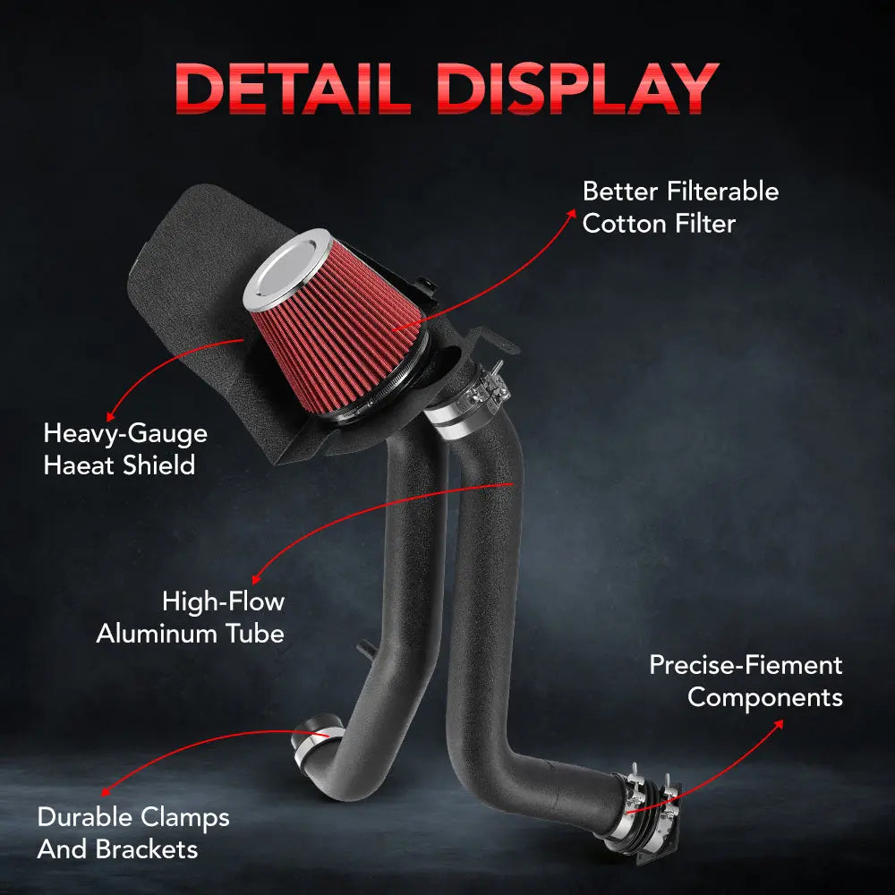 (97-06) Jeep Wrangler TJ 2.4L/2.5L/4.0L Cold Air Intake with Dry Filter
