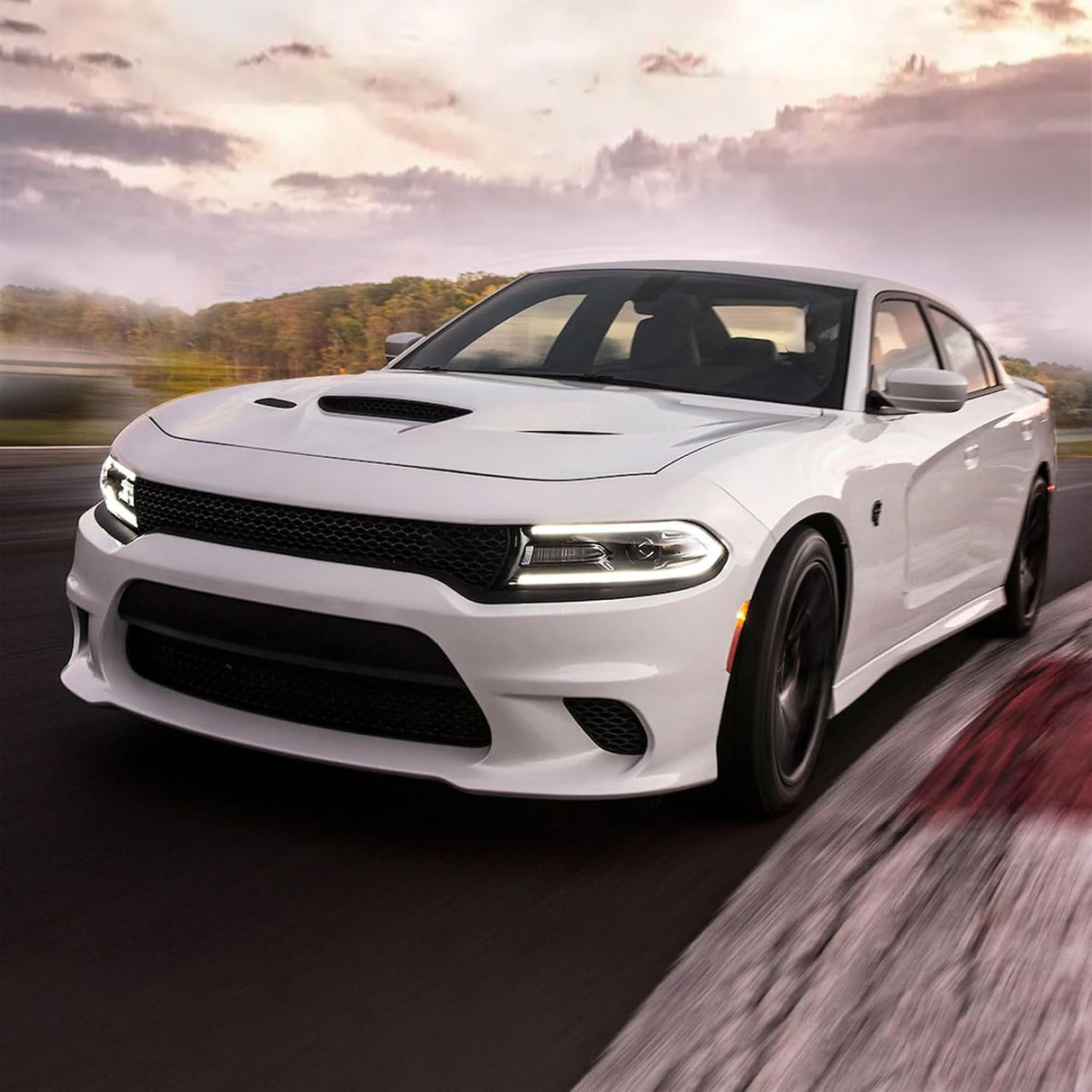 15-23 Dodge Charger Head Lights with MultiColor DRL Strip (Halogen)