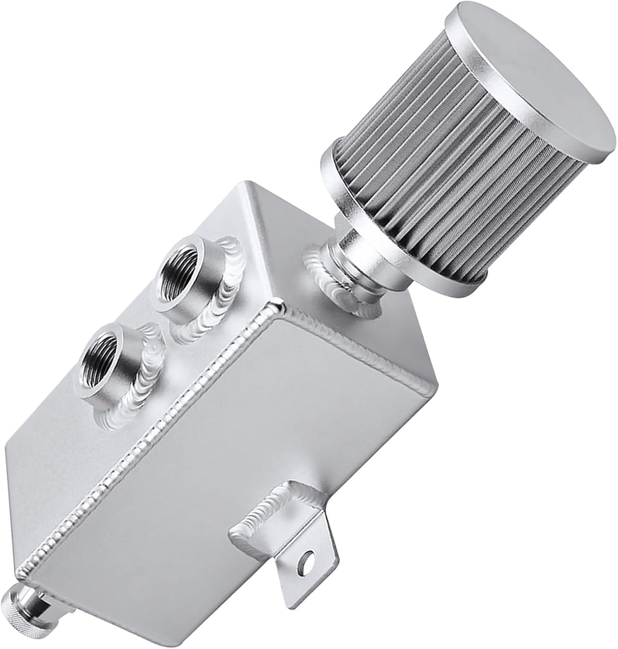 Kingman Speed® -10AN Baffled Oil Catch Can with Breather Filter (2-Port)