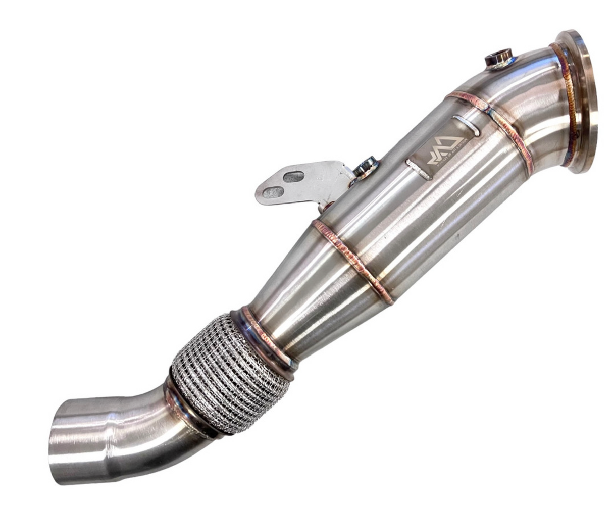Mastery of Art & Design BMW/GR Supra B58B30 4.5" Catted Downpipe with Bracket