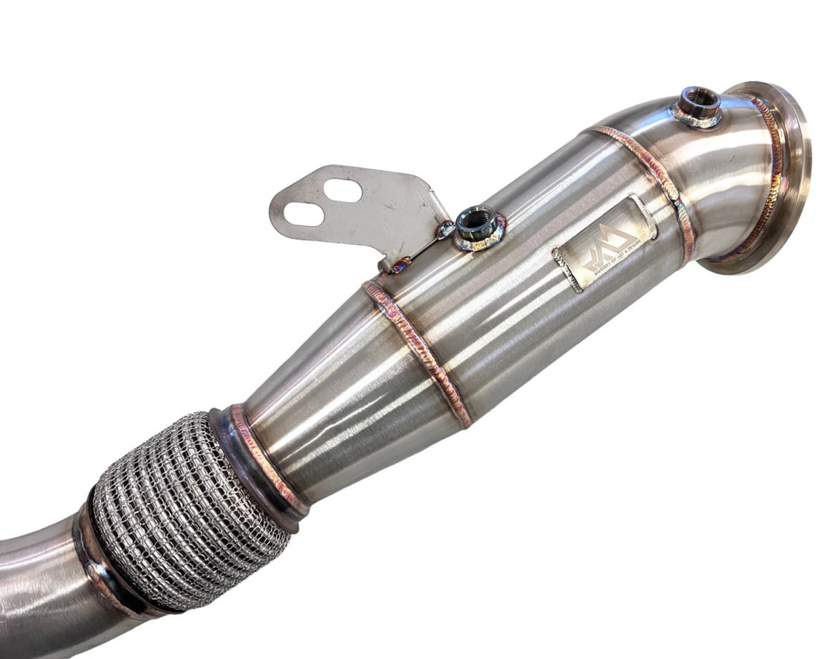 Mastery of Art & Design BMW/GR Supra B58B30 4.5" Catted Downpipe with Bracket