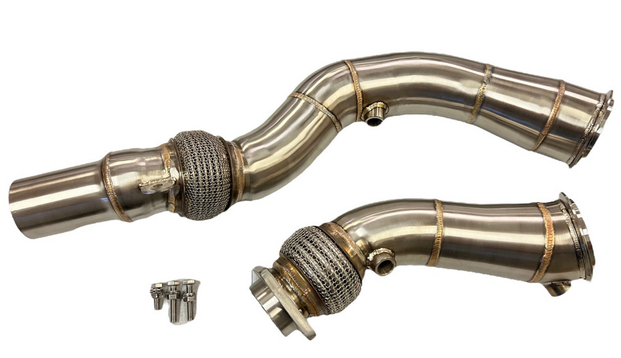 Mastery of Art & Design BMW M2C/M3/M4 S55B30 3.5" 'FAT BOY' Catted Downpipes with Flex Section