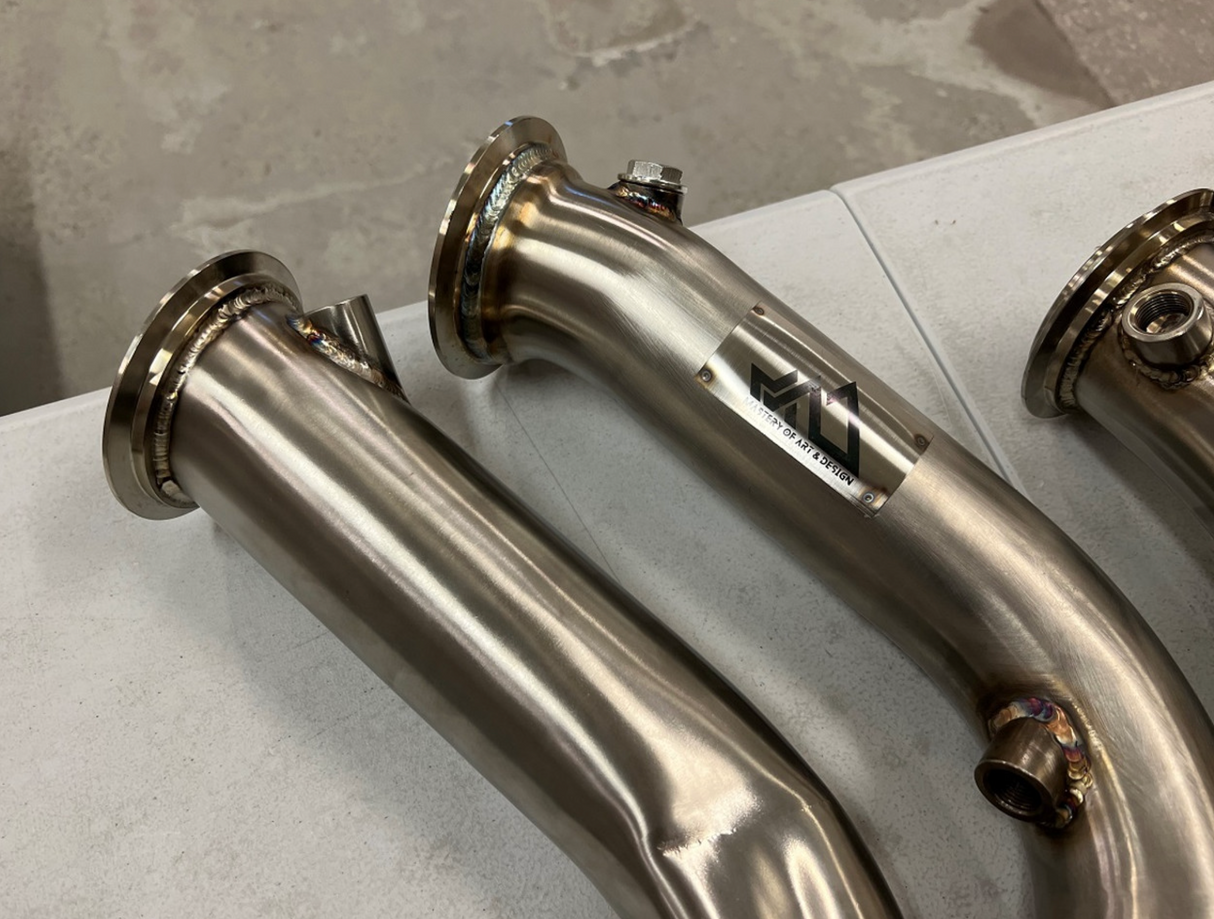 Mastery of Art & Design BMW M2C/M3/M4 S55B30 3.5" 'FAT BOY' Catted Downpipes with Flex Section