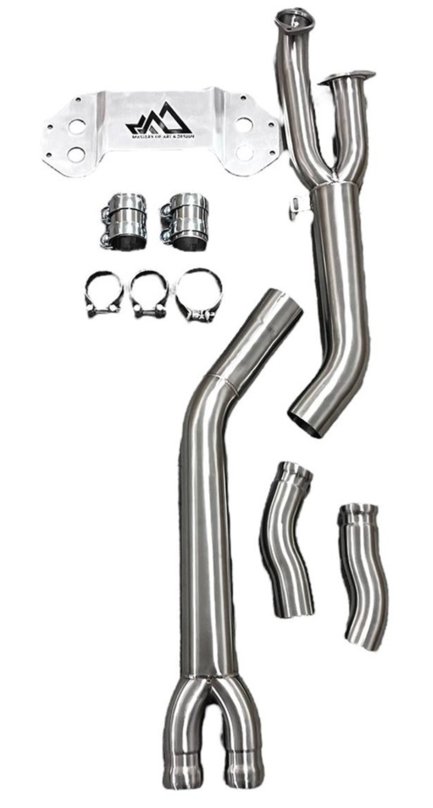 Mastery of Art & Design BMW M2C/M3/M4 S58B30 Single Catless Mid-Pipe with Brace