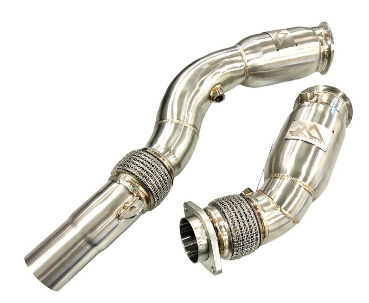 Mastery of Art & Design BMW M2C/M3/M4 S55B30 Resonated Downpipes with Flex Section