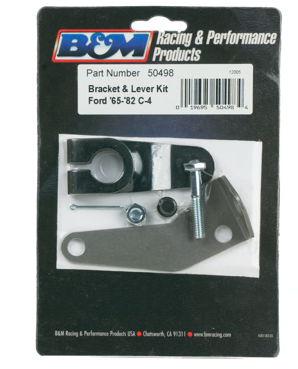 B&M® #50498 Ford C4 Automatic Cable Bracket & Shift Lever Kit