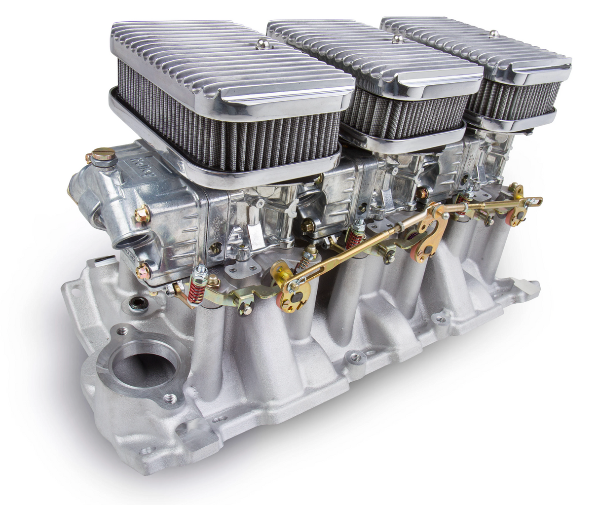 Holley® #300-522SA Tri-Power 3x2 SBC Intake and Carburetor Kit (350 CFM - 2300 - Shiny - Gasoline)