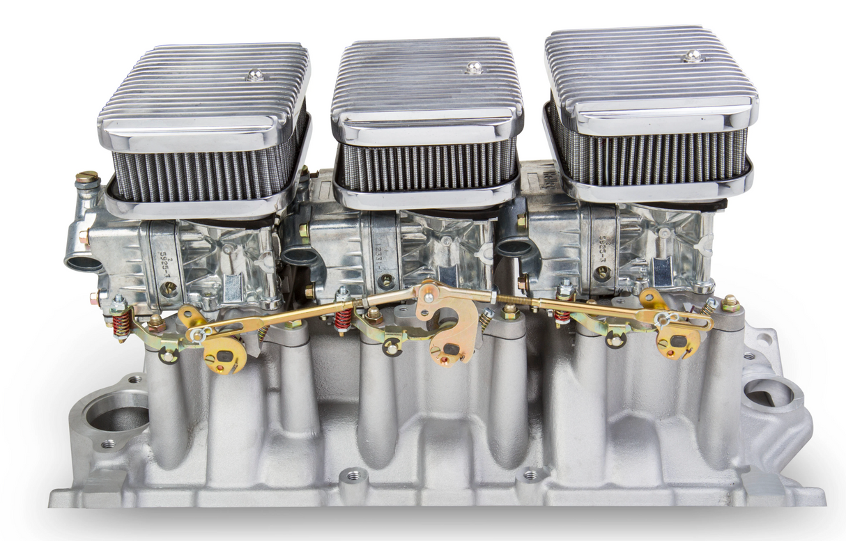 Holley® #300-522SA Tri-Power 3x2 SBC Intake and Carburetor Kit (350 CFM - 2300 - Shiny - Gasoline)