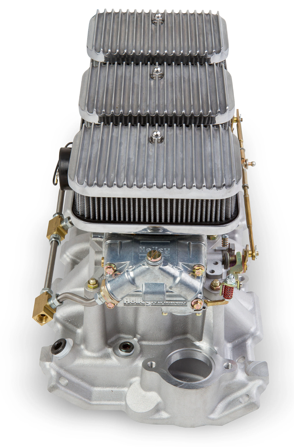 Holley® #300-522SA Tri-Power 3x2 SBC Intake and Carburetor Kit (350 CFM - 2300 - Shiny - Gasoline)