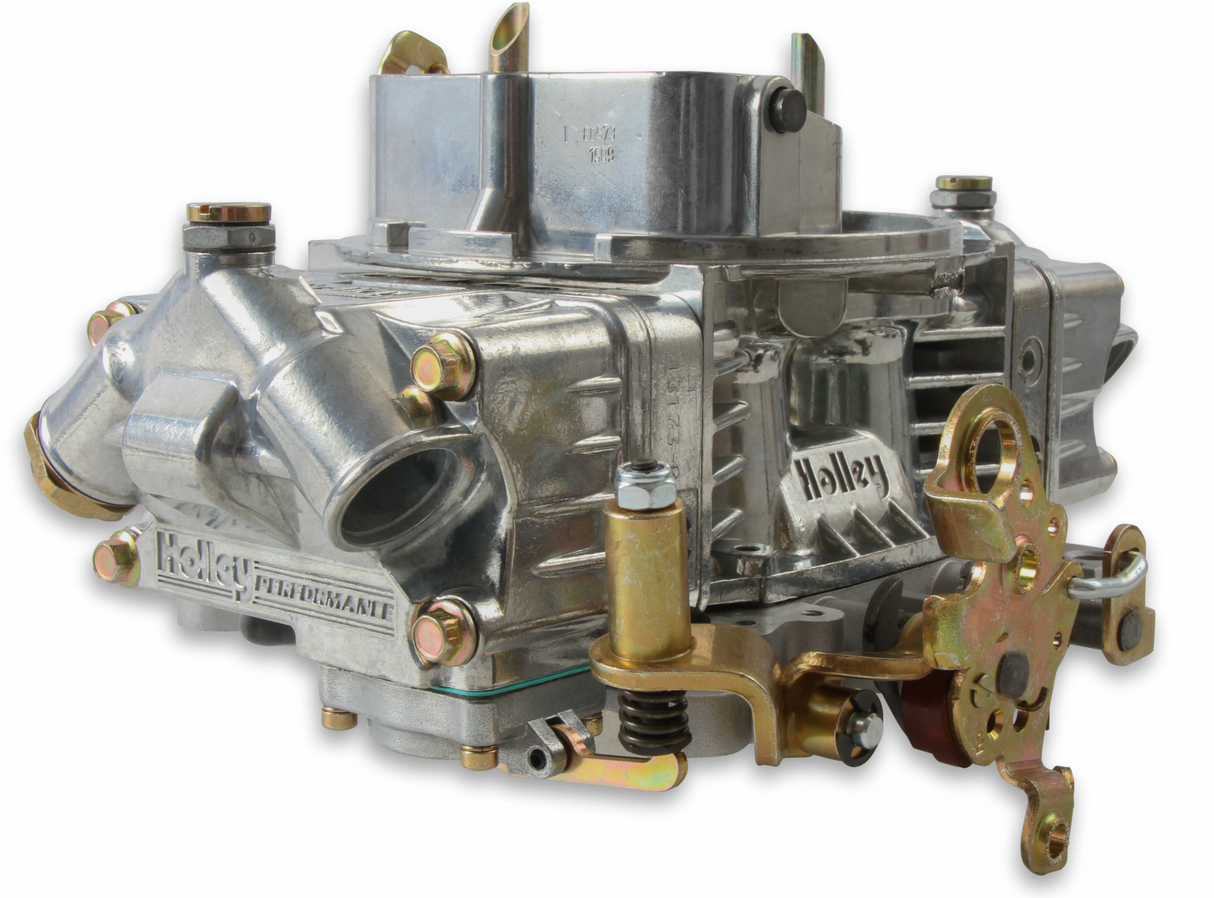 Holley® #0-80573S Supercharger Double Pumper Carburetor - Draw-Thru (750 CFM - 4150 - Mechanical Secondaries - Shiny - Gasoline)