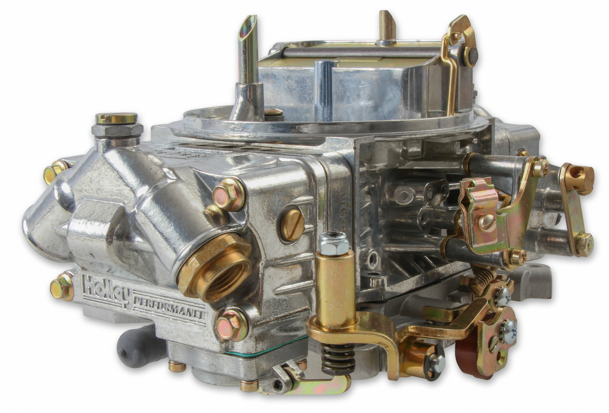 Holley® #0-80573S Supercharger Double Pumper Carburetor - Draw-Thru (750 CFM - 4150 - Mechanical Secondaries - Shiny - Gasoline)