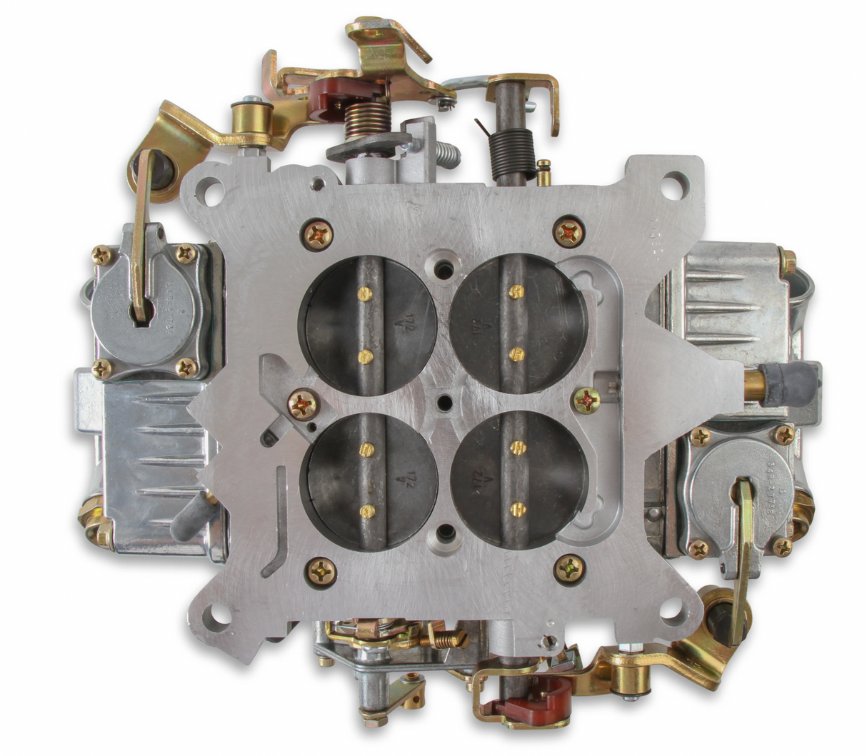 Holley® #0-80573S Supercharger Double Pumper Carburetor - Draw-Thru (750 CFM - 4150 - Mechanical Secondaries - Shiny - Gasoline)