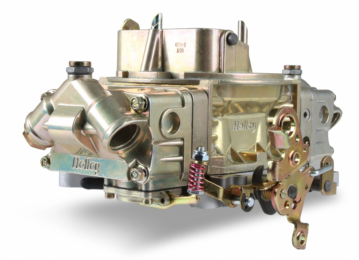 Holley® #0-4776C Double Pumper Carburetor (600 CFM - 4150 - Mechanical Secondaries - Gold Dichromate - Gasoline)