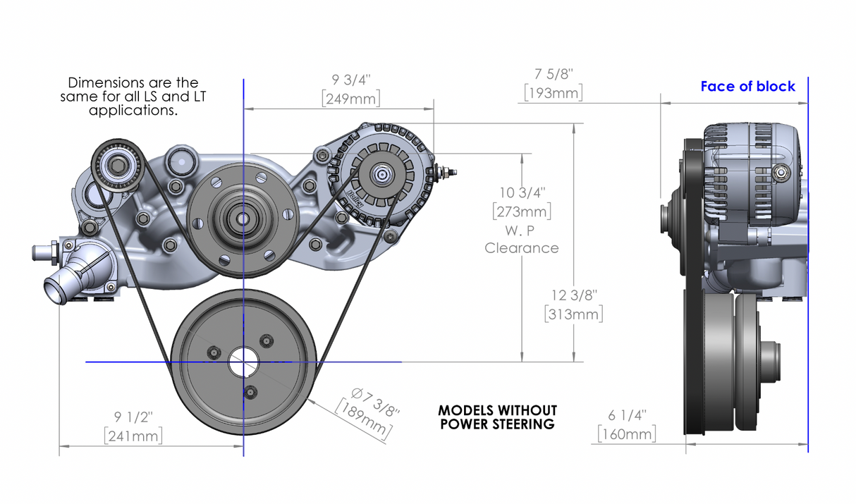 Holley® #20-202P Camaro/Corvette GEN V LT1 Polished Mid-Mount Racing Drive System Holley® #20-202P