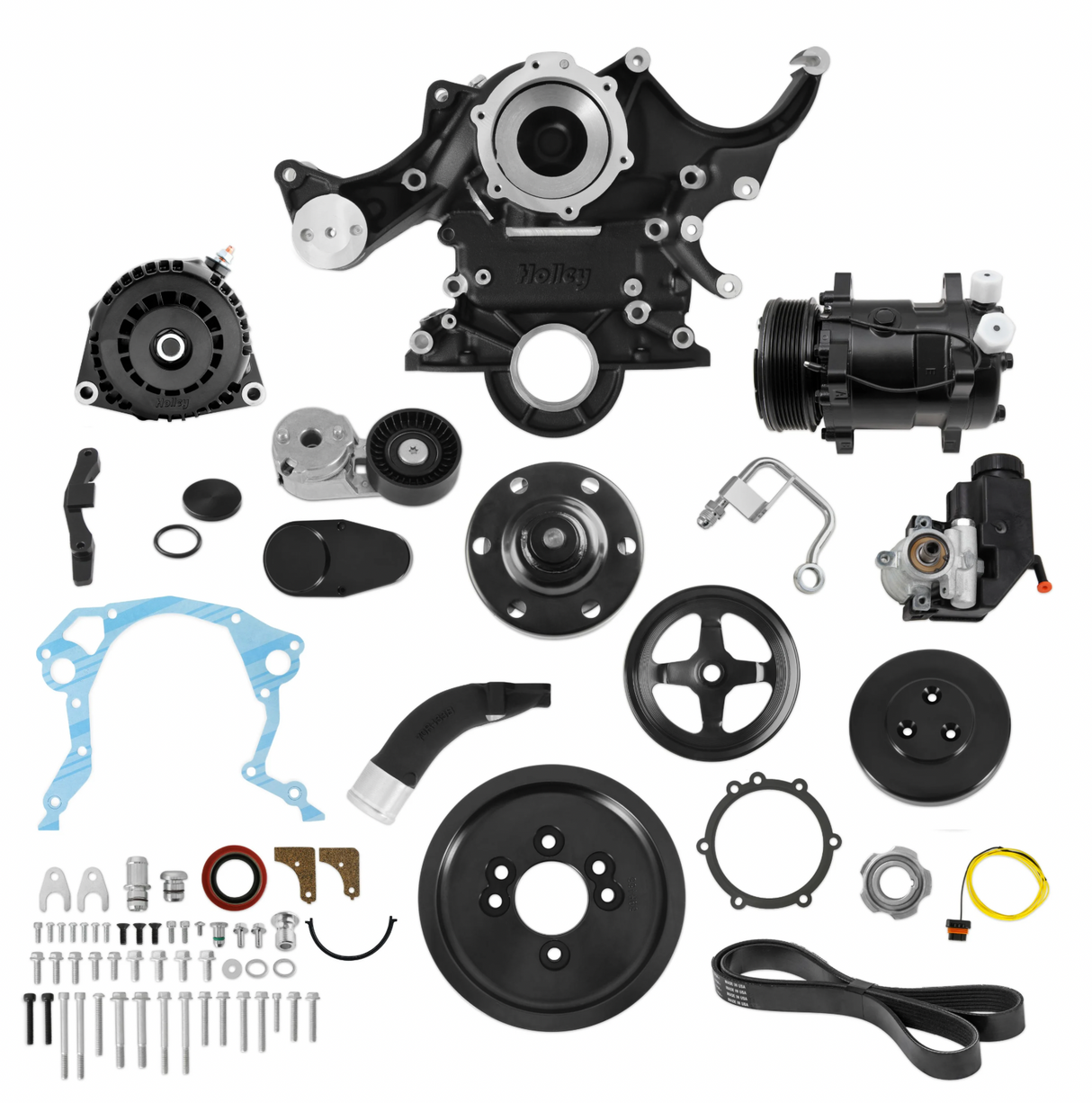 Holley® #20-370BK Small Block Ford Mid-Mount Complete Accessory Drive System