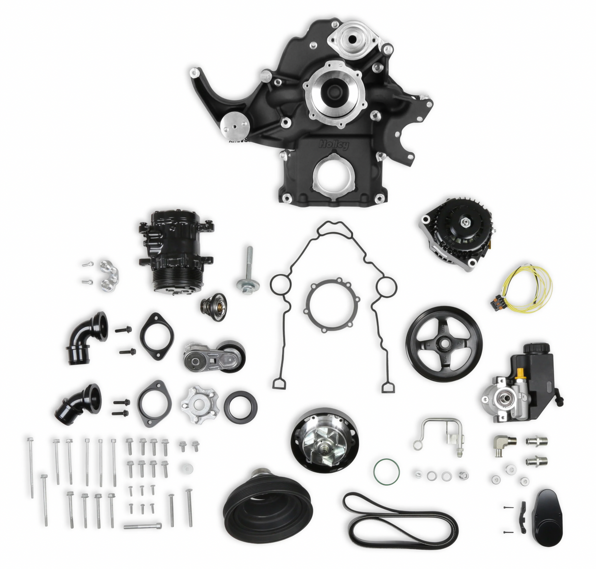 Holley® #20-291BK (09-23) GEN III HEMI VVT Black Mid-Mount Complete Drive System with Cast Damper