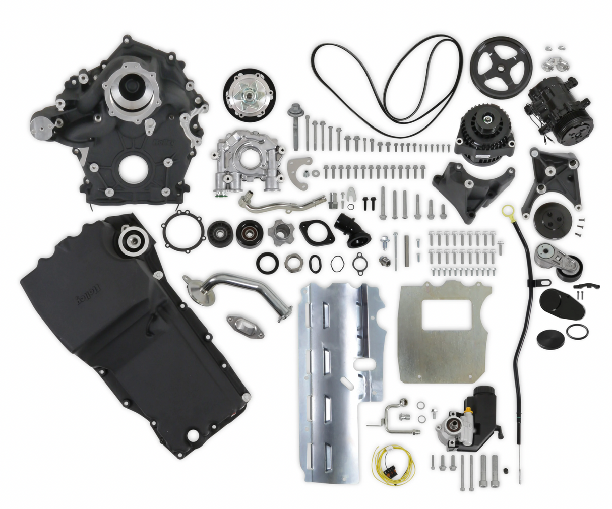 Holley® #20-340BK Ford Godzilla 7.3L High-Mount Drive System With Holley Swap Oil Pan/Pump