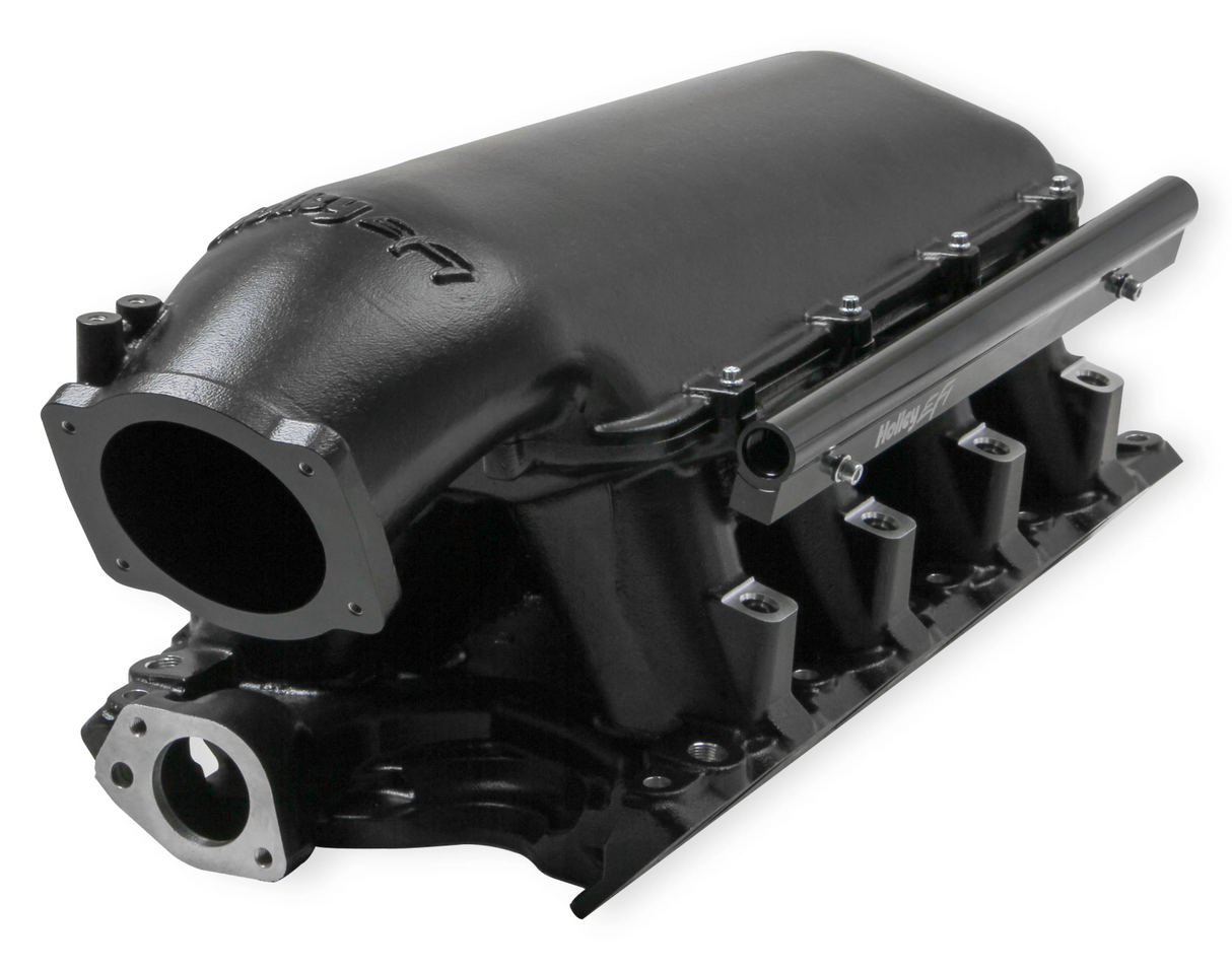 Holley® #300-242BK Black Ford 351W (9.5" Deck) Ford Hi-Ram Intake Manifold with 105mm LS Throttle Body Flange Top