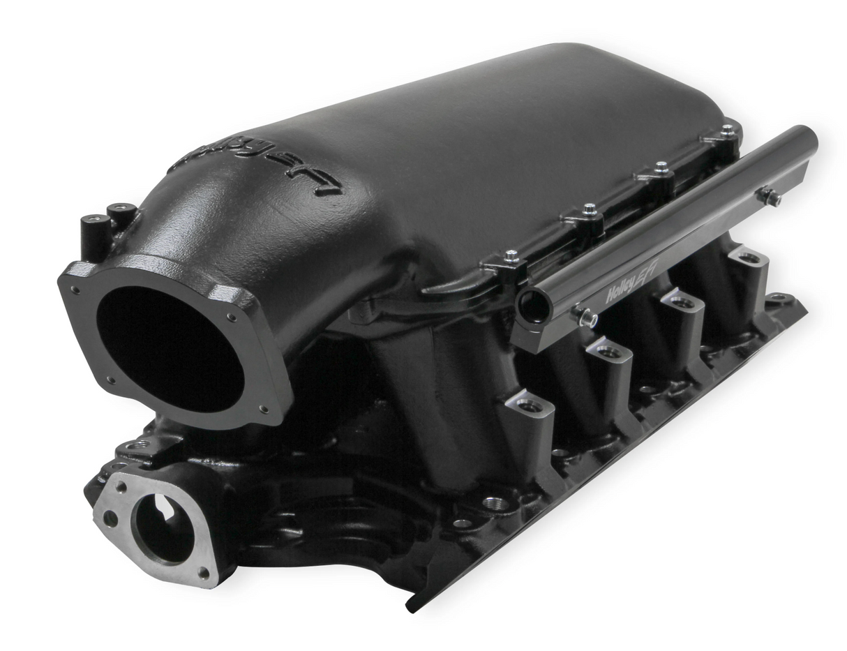 Holley® #300-241BK Black Ford 351W (9.5" Deck) Ford Hi-Ram Intake Manifold with 95mm LS Throttle Body Flange Top