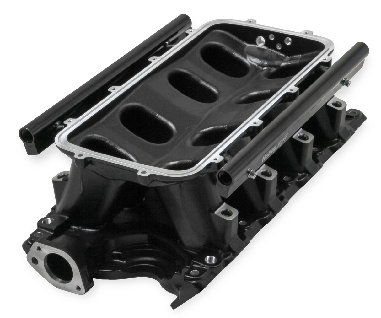 Holley® #300-241BK Black Ford 351W (9.5" Deck) Ford Hi-Ram Intake Manifold with 95mm LS Throttle Body Flange Top