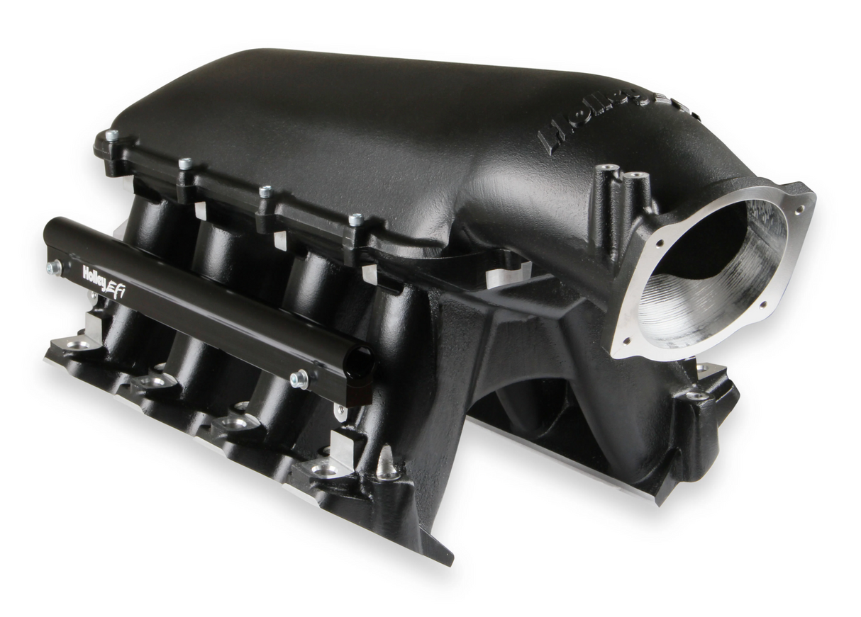 Holley® #300-123BK GM LS1/LS2/LS6 Black Cathedral Port EFI Intake Manifold for 105MM LS Throttle Body