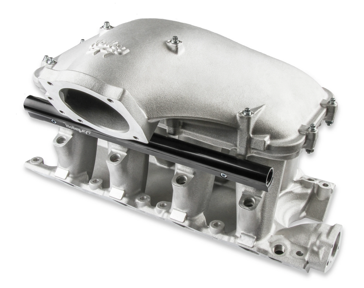 Holley® #300-306 8.2" SBF Ford Hi-Ram Intake Manifold with 95mm 1986-95 Ford 5.0 Throttle Body Flange Side Mount Top