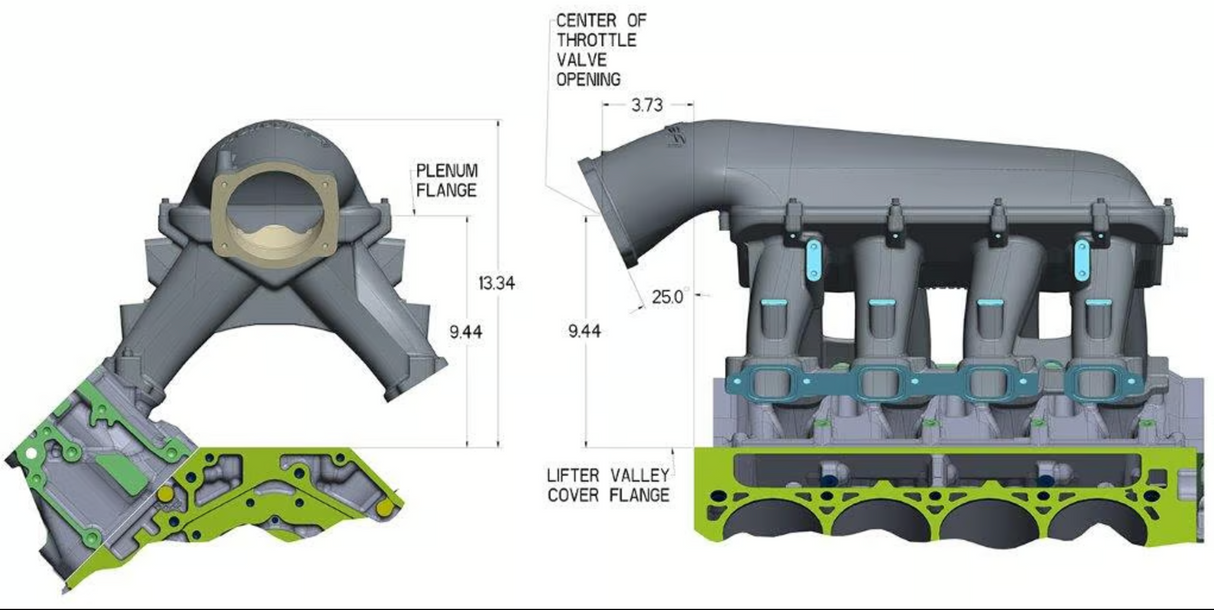 Holley® #300-140 GM GEN V LT1 Hi-Ram Intake Manifold for 105mm LS Throttle Body (Longitudinal Mount)