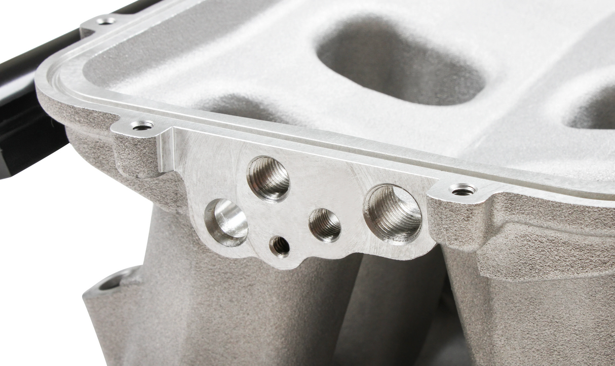 Holley® #300-308 8.2" SBF Ford Hi-Ram Intake Manifold with 105mm 1986-95 Ford 5.0 Throttle Body Flange Side Mount Top