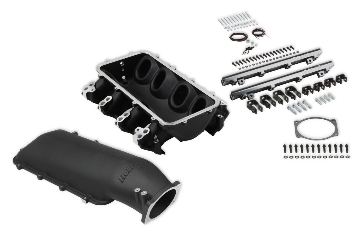Holley® #300-683BK GM LS3/L92 Lo-Ram Dual Injector Intake Manifold with Fuel Rails
