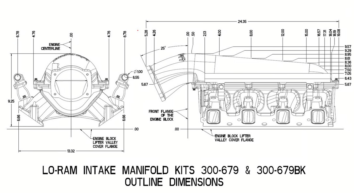 Holley® #300-683 GM LS3/L92 Lo-Ram Intake Manifold Base with Dual Fuel Injector Rails
