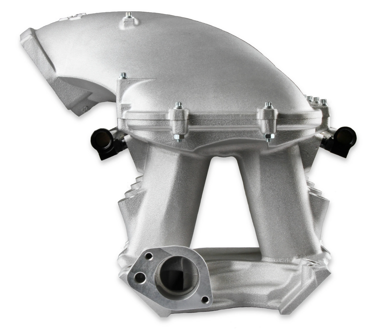 Holley® #300-310 Ford 351 Windsor Hi-Ram Intake Manifold with 105mm 1986-95 Ford 5.0 Throttle Body Flange Side Mount Top