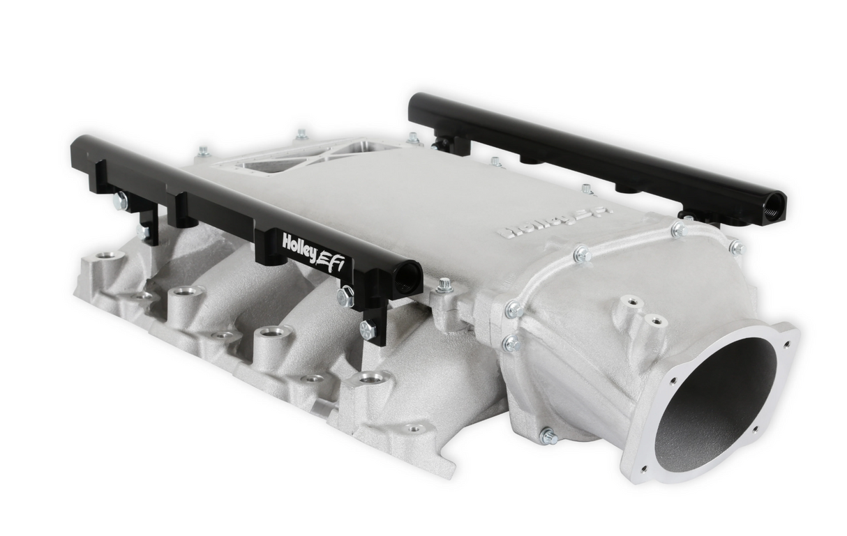 Holley® #300-719 GM Gen V LT1 Ultra Lo-Ram ISatin ntake Manifold with Port Injection Fuel Rails