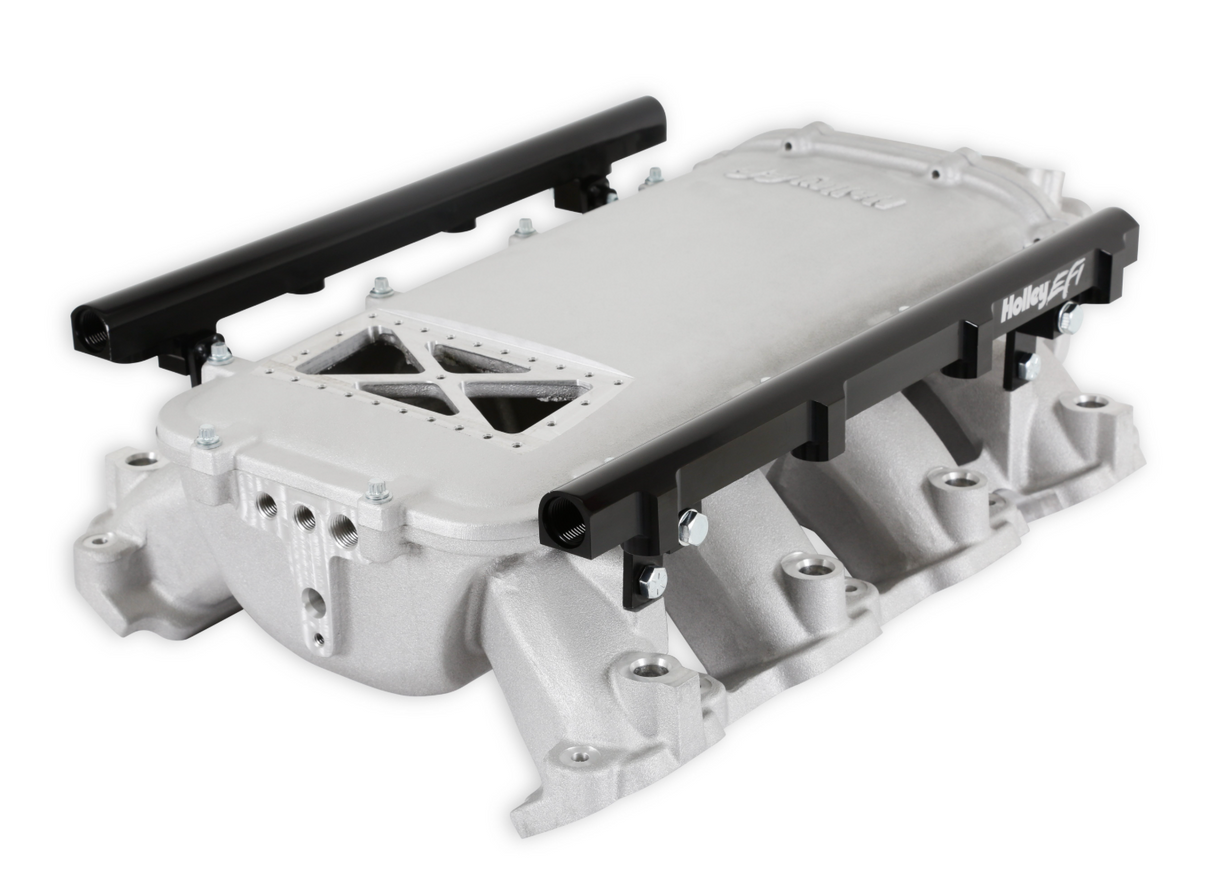 Holley® #300-719 GM Gen V LT1 Ultra Lo-Ram ISatin ntake Manifold with Port Injection Fuel Rails