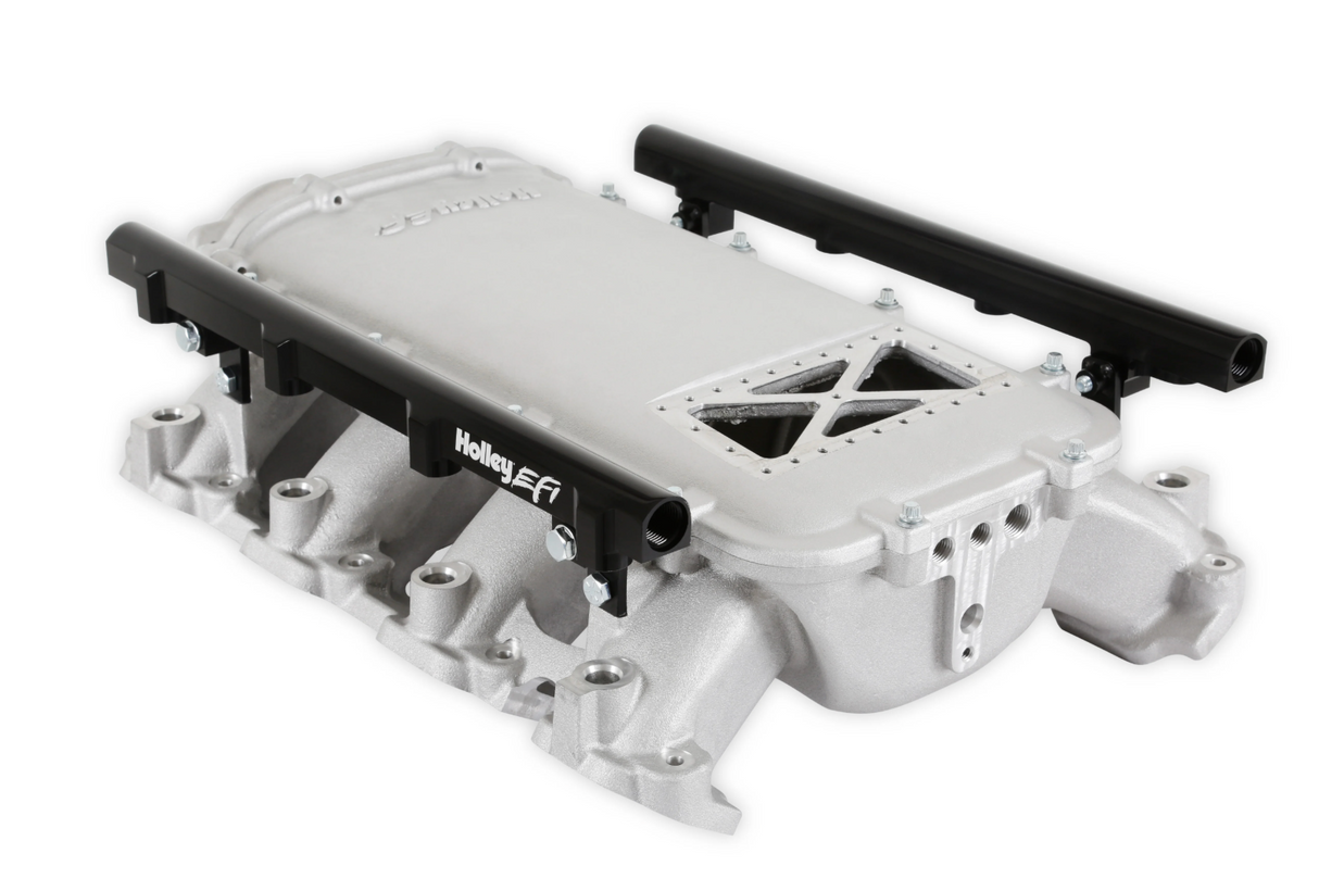 Holley® #300-719 GM Gen V LT1 Ultra Lo-Ram ISatin ntake Manifold with Port Injection Fuel Rails