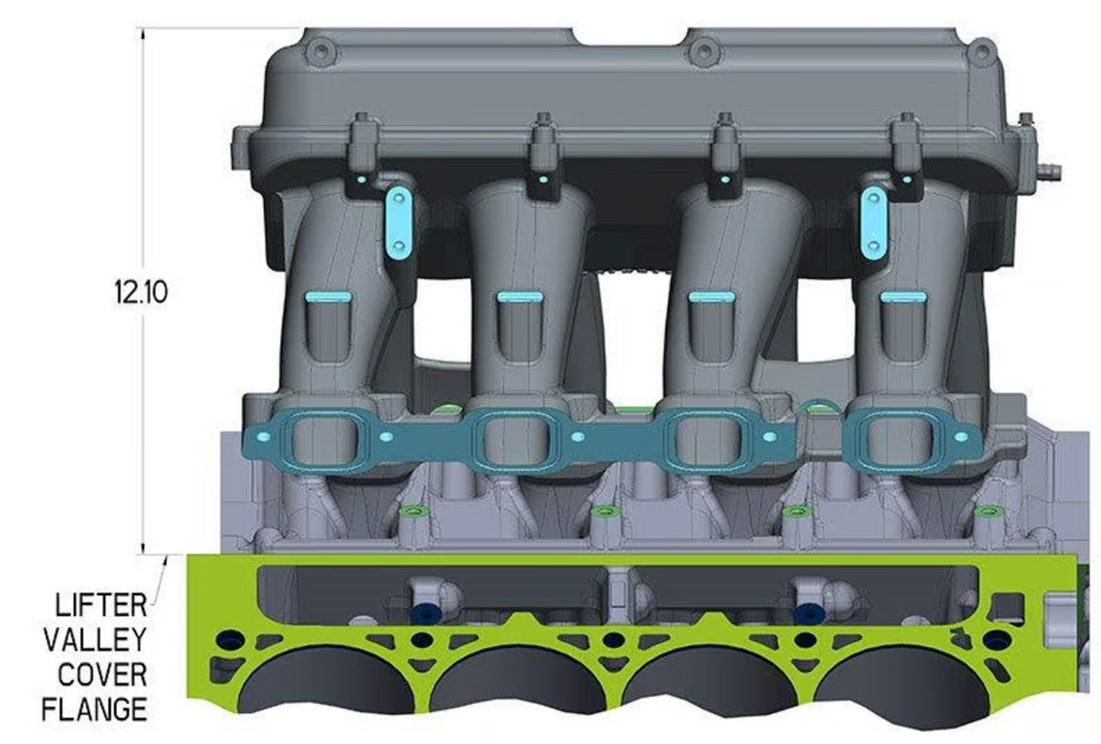 Holley® #300-236 GM GEN V LT1 Hi-Ram Lower Manifold with Port EFI Provisions & Fuel Rails