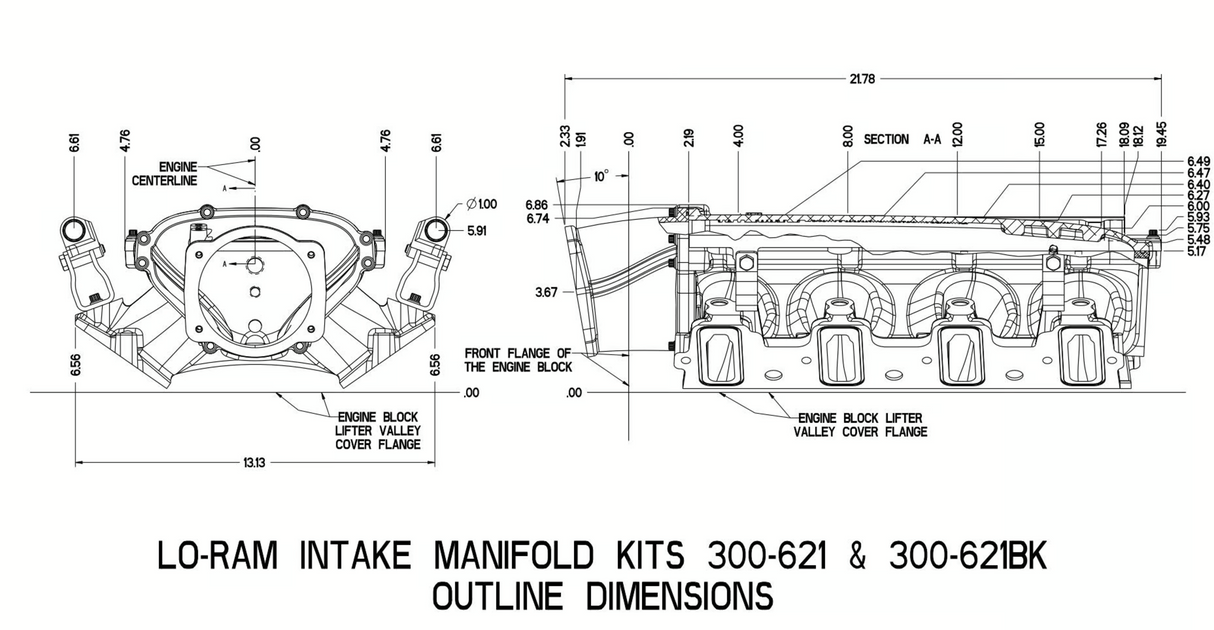 Holley® #300-621 GM LS1/LS2/LS6 Modular Ultra Lo-Ram EFI Intake Manifold