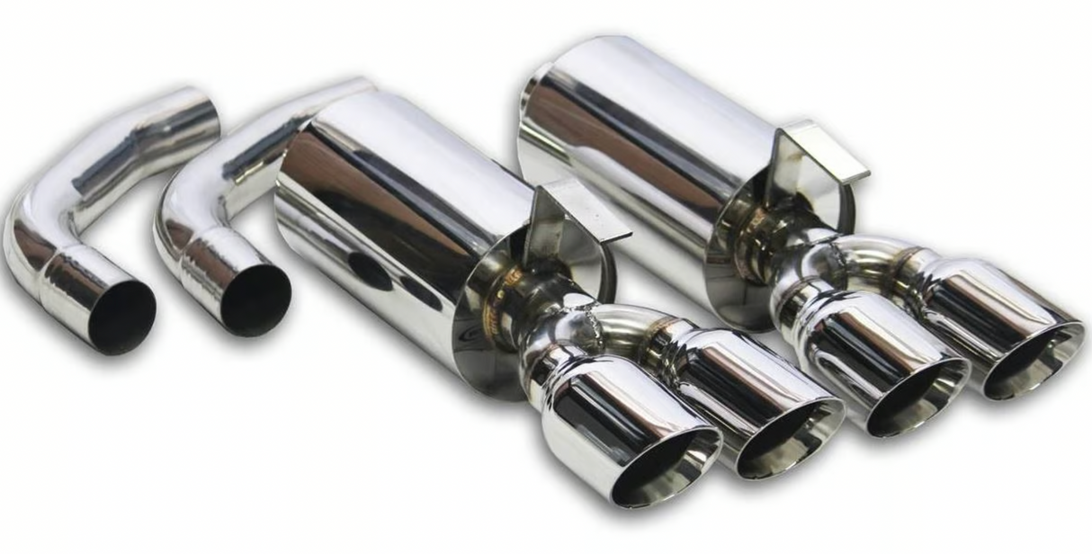 FlowTech #11543FLT (92-96) Corvette C4 2.5" 304SS Axle-Back Exhaust with 4" OD Tips
