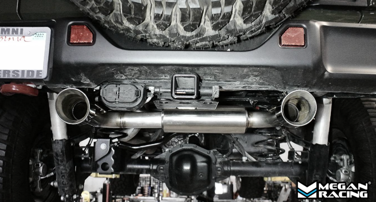 Megan Racing® (18+) Jeep Wrangler JLU 304SS 2.5" Axle-Back Exhaust with 4" OD Polished Tips