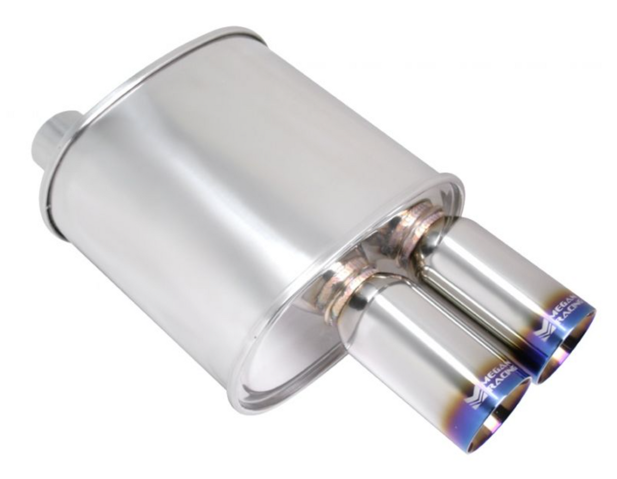 Megan Racing® Universal Exhaust F-RT Dual Burnt Tip Muffler