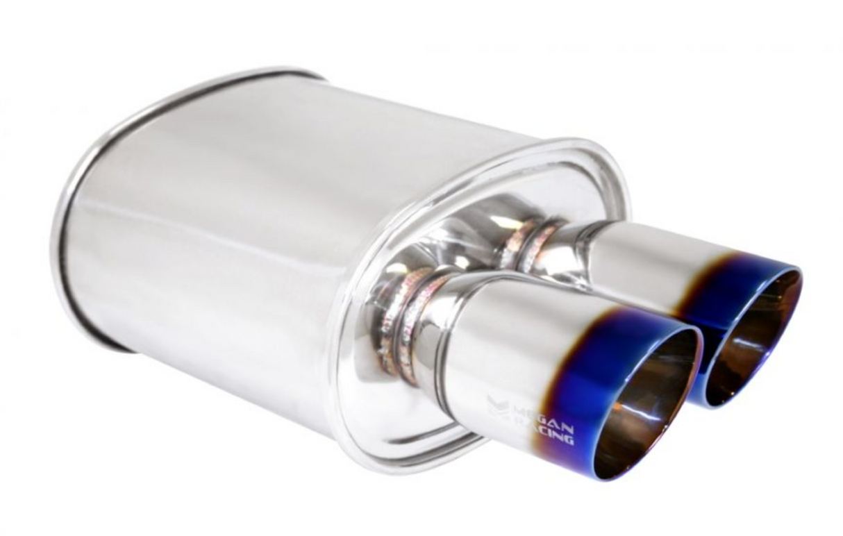 Megan Racing® Universal Exhaust M-VO Muffler Dual Burnt Tips