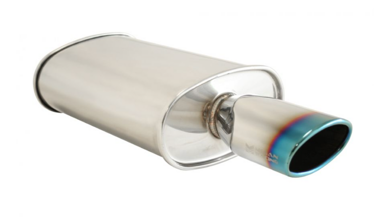 Megan Racing® Universal Exhaust O-ST Muffler (Single Oval Burnt Tip)