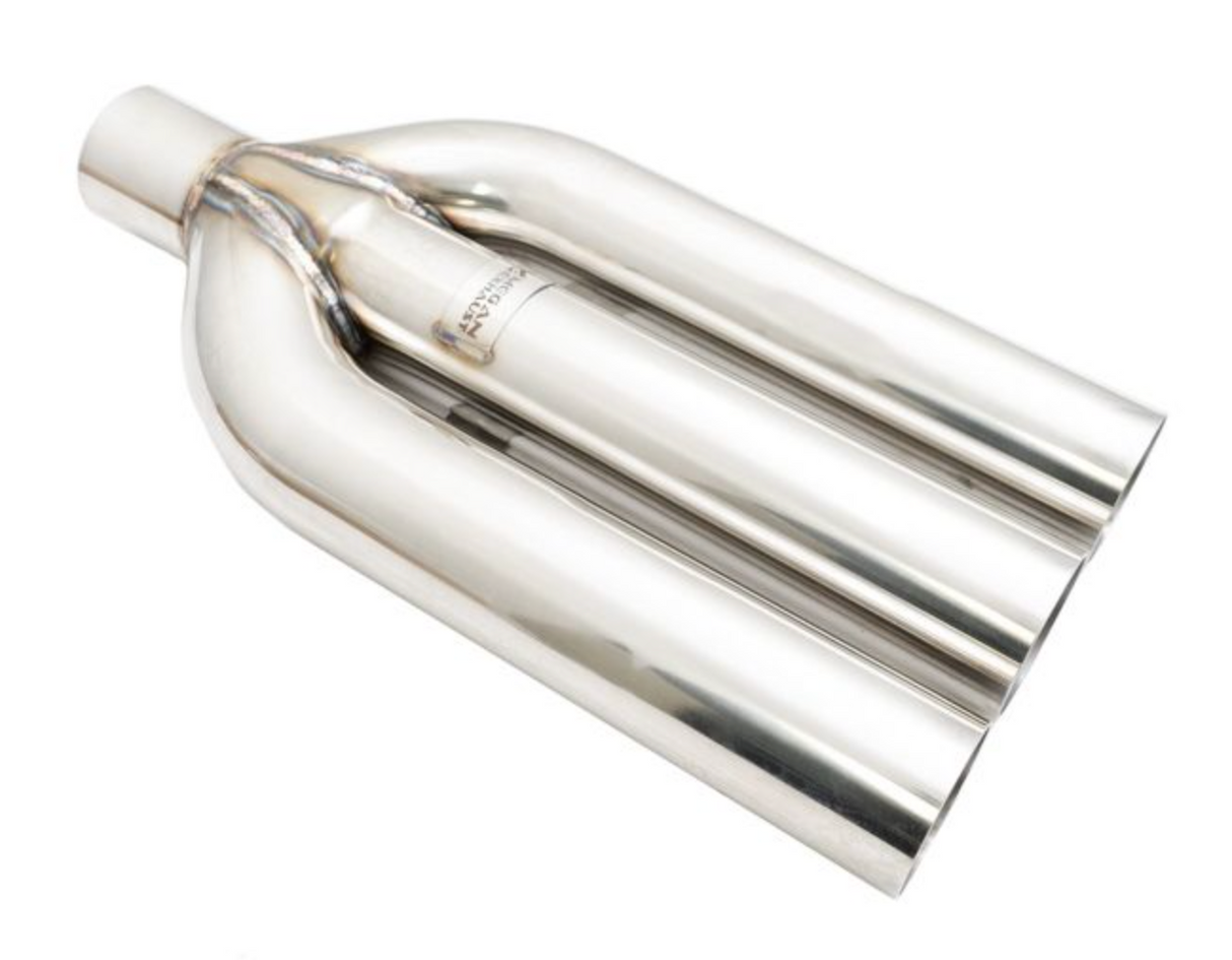 Megan Racing® Universal Triple 3" VIP Exhaust Tip "Blast Pipe" Style (weld-on) - Straight Cut - Stainless Tips